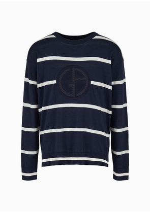 OFFICIAL STORE Striped Crew-neck Jumper In Cotton And Cashmere