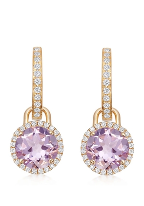 Kiki Mcdonough Yellow Gold, Diamond And Lavender Amethyst Grace Detachable Drop Earrings