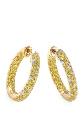 Robinson Pelham Yellow Gold, Diamond And Sapphire Disco Sister Earrings