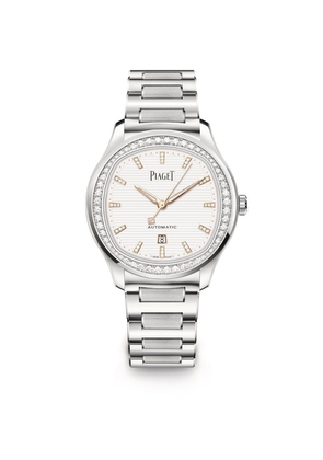 Piaget Steel And Diamond Polo Date Automatic Watch 36Mm