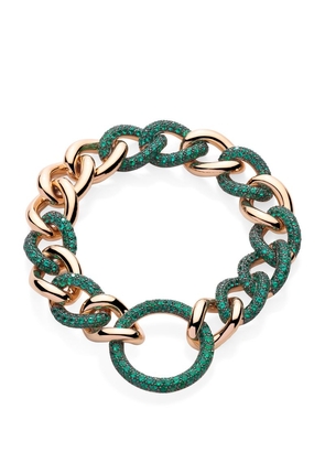 Pomellato Exclusive Rose Gold And Emerald Catene Bracelet