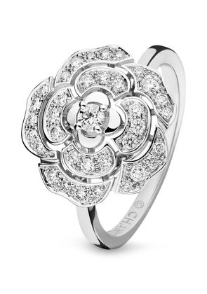 Chanel White Gold And Diamond Camélia Ring