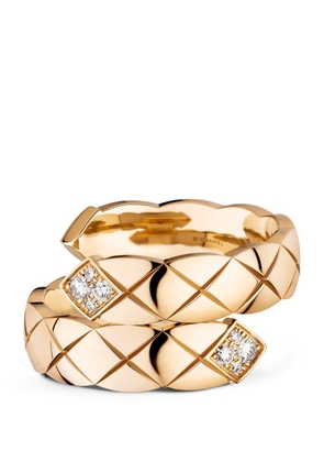 Chanel Beige Gold And Diamond Coco Crush Ring