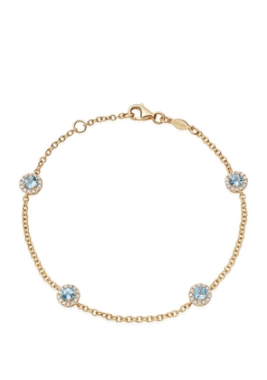Kiki Mcdonough Yellow Gold, Diamond And Blue Topaz Grace Bracelet