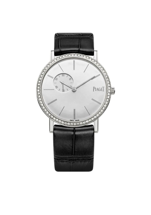 Piaget White Gold And Alligator Strap Altiplano Watch 34Mm