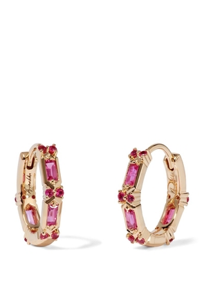 Annoushka Yellow Gold And Pink Sapphire Hoop Earrings