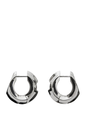 Burberry Silver And Gold-Plated Hollow Hoop Earrings