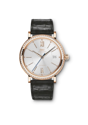 Iwc Schaffhausen Rose Gold And Diamond Portofino Automatic Watch 37Mm