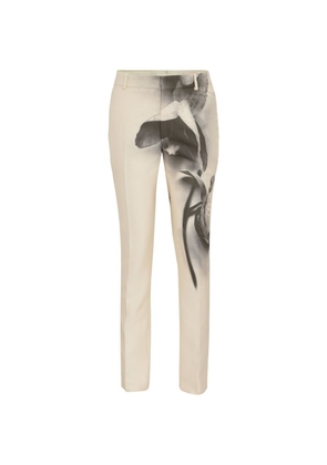 Alexander Mcqueen Floral Print Tailored Trousers