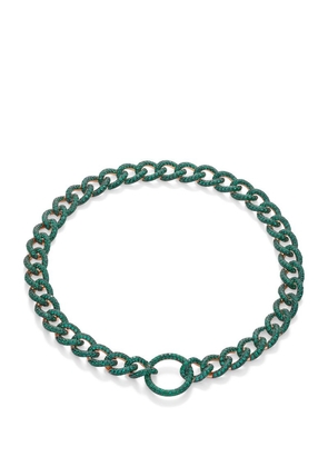 Pomellato Exclusive Rose Gold And Emerald Catene Necklace (Size 38)