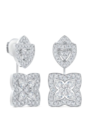 De Beers Jewellers White Gold And Diamond Enchanted Lotus Drop Earrings