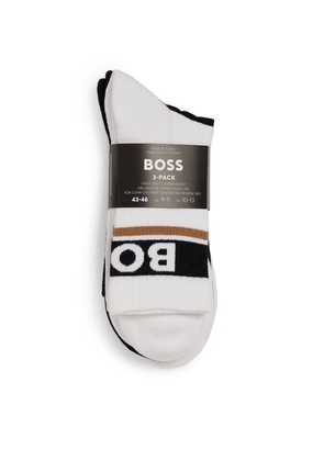 Boss Cotton-Blend Logo Socks (Pack Of 3)
