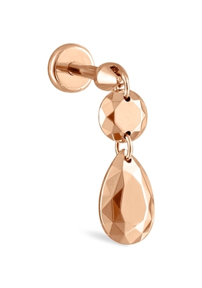 Maria Tash Double Faceted Gold Threaded Charm Single Stud Earring