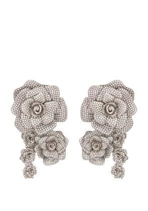 Balmain Embellished Rose Earrings