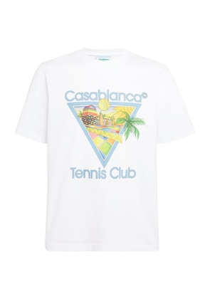 Casablanca Cotton Tennis Club Print T-Shirt
