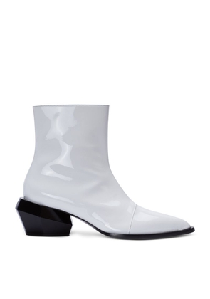 Balmain Patent Leather Billy Ankle Boots
