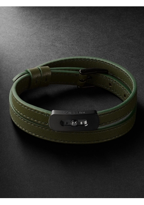 Messika - My Move DLC-Coated, Diamond and Leather Bracelet - Men - Green - L