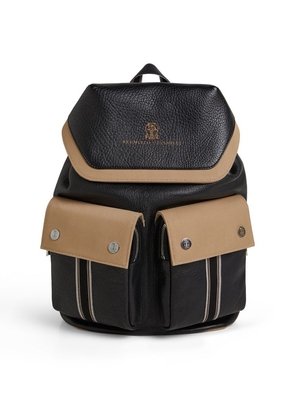 Brunello Cucinelli Kids Grained Leather Backpack