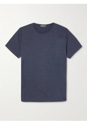 Loro Piana - Slim-Fit Silk and Cotton-Blend Jersey T-Shirt - Men - Blue - S