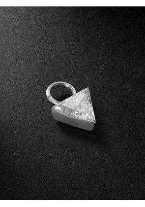 MARIA TASH - Invisible Set Triangle 4mm White Gold Diamond Pendant - Men - Silver
