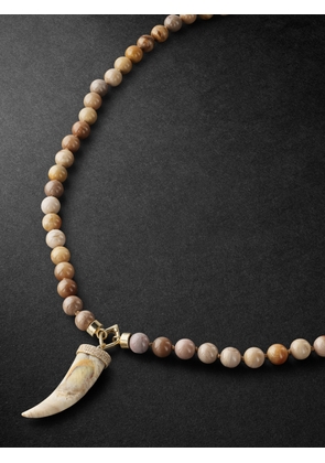 Sydney Evan - Gold, Wood and Diamond Beaded Pendant Necklace - Men - Brown