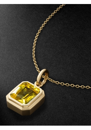 42 Suns - Large 14-Karat Gold Yellow Sapphire Pendant Necklace - Men - Gold