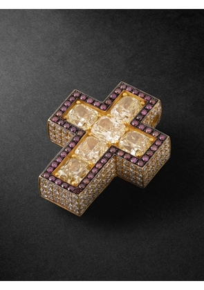 Greg Yuna - Kris Cross Gold Diamond and Enamel Pendant - Men - Gold