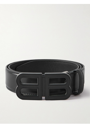 Balenciaga - 3.5cm Logo-Embellished Leather Belt - Men - Black - EU 85