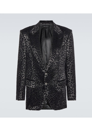 Tom Ford Leopard-print velvet blazer