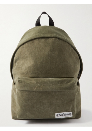 READYMADE - Logo-Appliquéd Distressed Cotton-Canvas Backpack - Men - Green