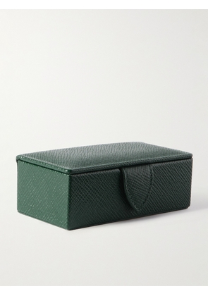 Smythson - Panama Mini Cross-Grain Leather Cufflinks Box - Men - Green