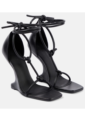 Rick Owens Cantilever leather wedge sandals