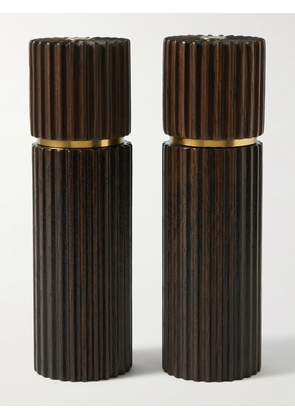 L'Objet - Ionic Smoked Oak and Gold-Tone Salt and Pepper Mills - Men - Brown