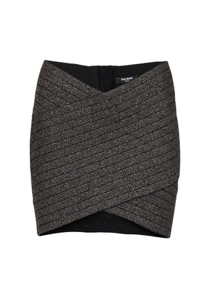 Short striped knit skirt