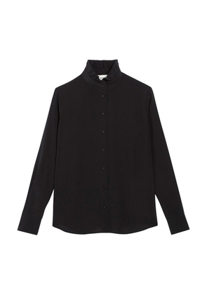Silk shirt with victorian collar