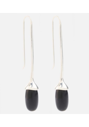 Sophie Buhai Long Dripping Stone sterling silver drop earrings with onyxes