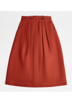 Tod's - Skirt in Linen, ORANGE, 38 - Skirts