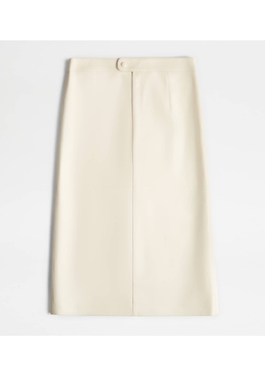 Tod's - Skirt in Leather, WHITE, 36 - Skirts