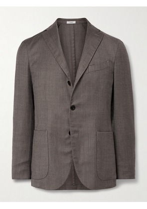 Boglioli - K-Jacket Unstructured Herringbone Virgin Wool-Blend Blazer - Men - Brown - IT 46