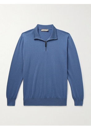 Canali - Cotton Half-Zip Sweater - Men - Blue - IT 46