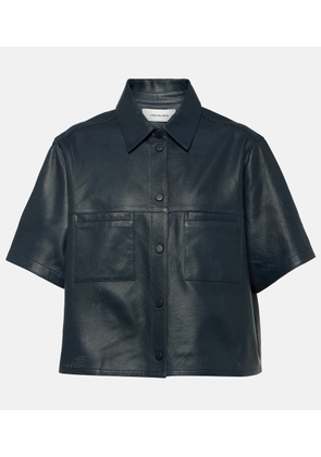 Yves Salomon Oversized leather shirt