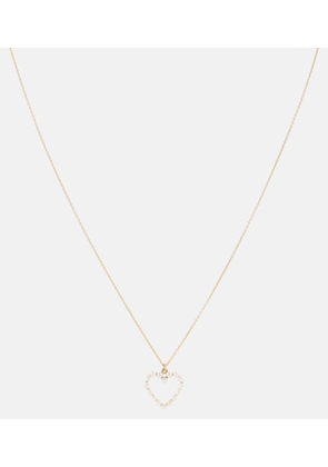 Sophie Bille Brahe Pearl Heart 14kt gold pendant necklace with pearls
