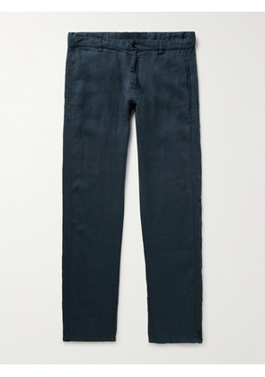 Aspesi - Slim-Fit Garment-Dyed Hemp-Gabardine Trousers - Men - Blue - IT 44