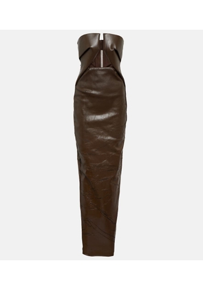 Rick Owens Strapless coated denim gown