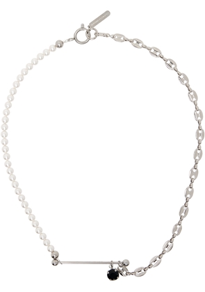 Justine Clenquet SSENSE Exclusive Silver & White Maddy Necklace