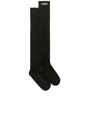 Coperni Over the Knee Logo Socks in Black - Black. Size all.