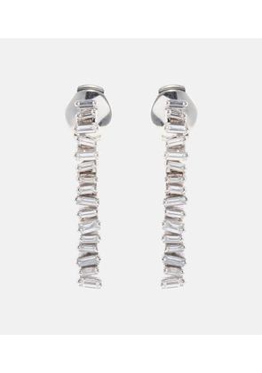 Suzanne Kalan 18kt white gold drop earrings with white diamonds