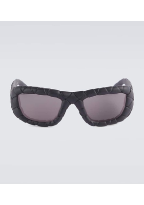 Bottega Veneta Intrecciato rectangular sunglasses