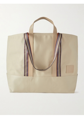 Paul Smith - Striped Leather and Webbing-Trimmed Cotton-Blend Canvas Tote Bag - Men - Neutrals