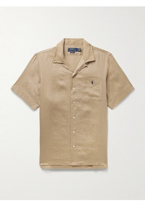 Polo Ralph Lauren - Clady Convertible-Collar Logo-Embroidered Linen Shirt - Men - Brown - XS